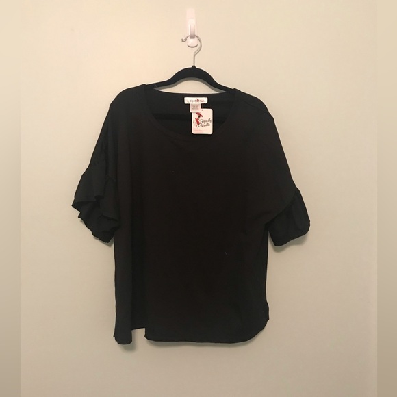 NWT Perfectly Priscilla Black Blouse - Picture 2 of 7